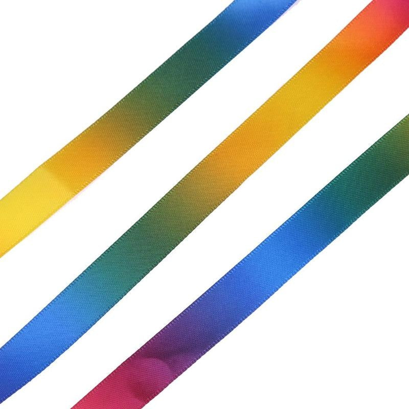 Supplier close-up of the rainbow ribbon weave. Detail only; one complete wand is supplied.