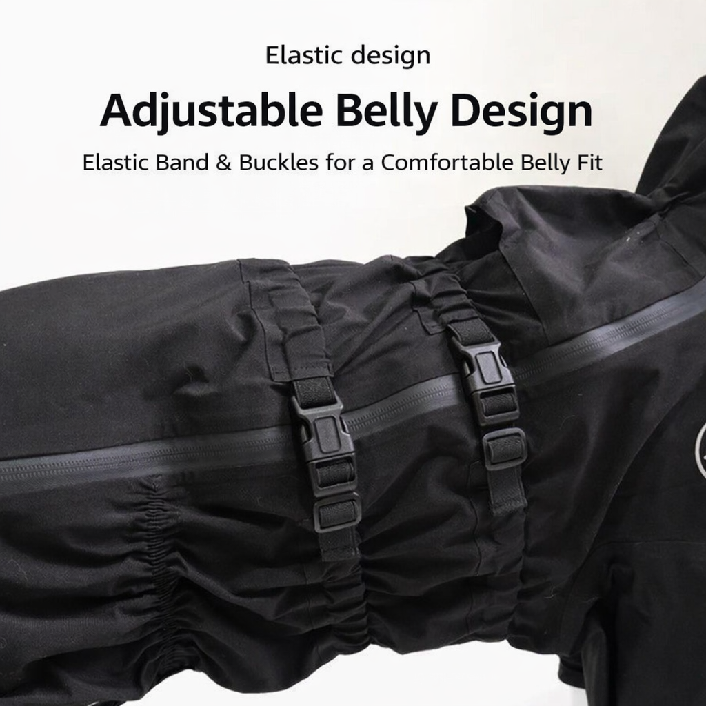Waterproof Full-Body Dog Raincoat (Hooded)  Rain Suit for Medium & Large Dogs