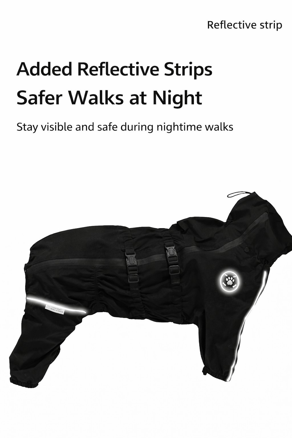 Waterproof Full-Body Dog Raincoat (Hooded)  Rain Suit for Medium & Large Dogs