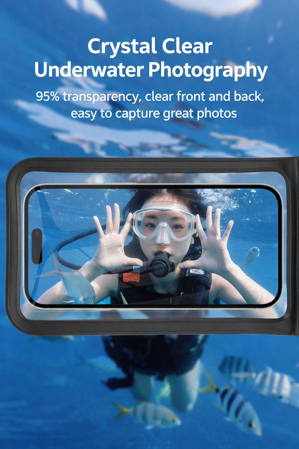 Waterproof Phone Pouch (Touchscreen) for Swimming & Beach – 7" Universal