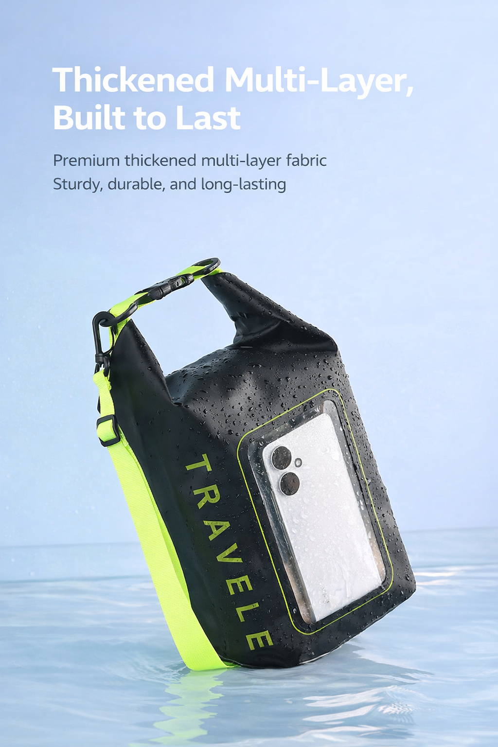 Waterproof Phone Pouch Dry Bag (Small/Large, Black/Green)