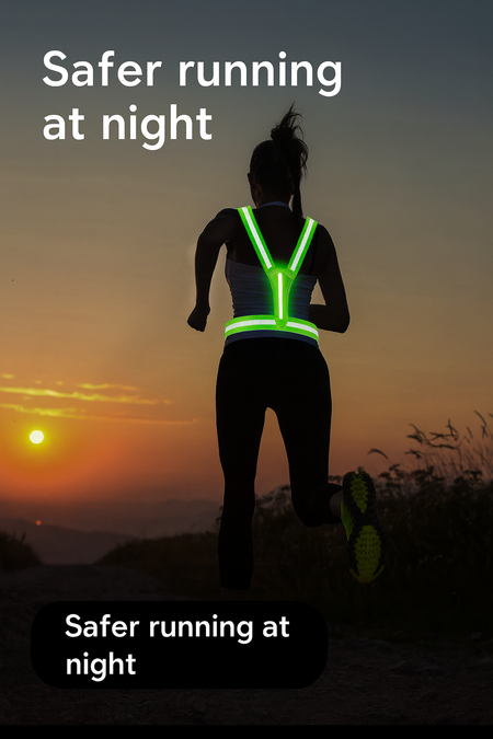 GlowStride LED running vest for safer night running