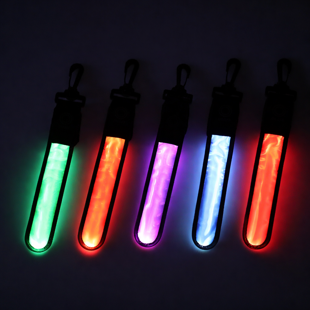 GlowStride USB rechargeable LED clip safety light in multiple colours