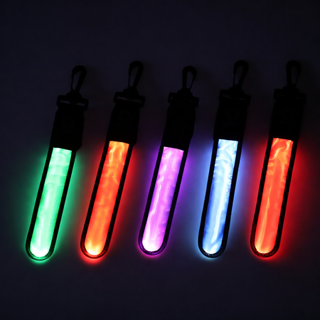 GlowStride USB rechargeable LED clip safety light in multiple colours