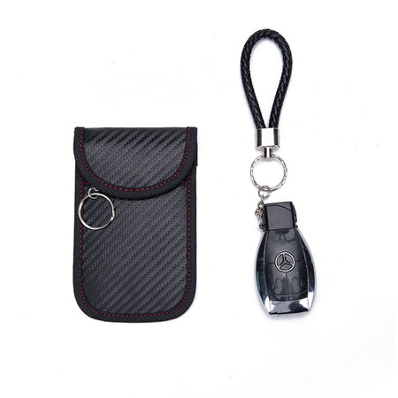 Faraday cage pouch for keyless entry car key fobs