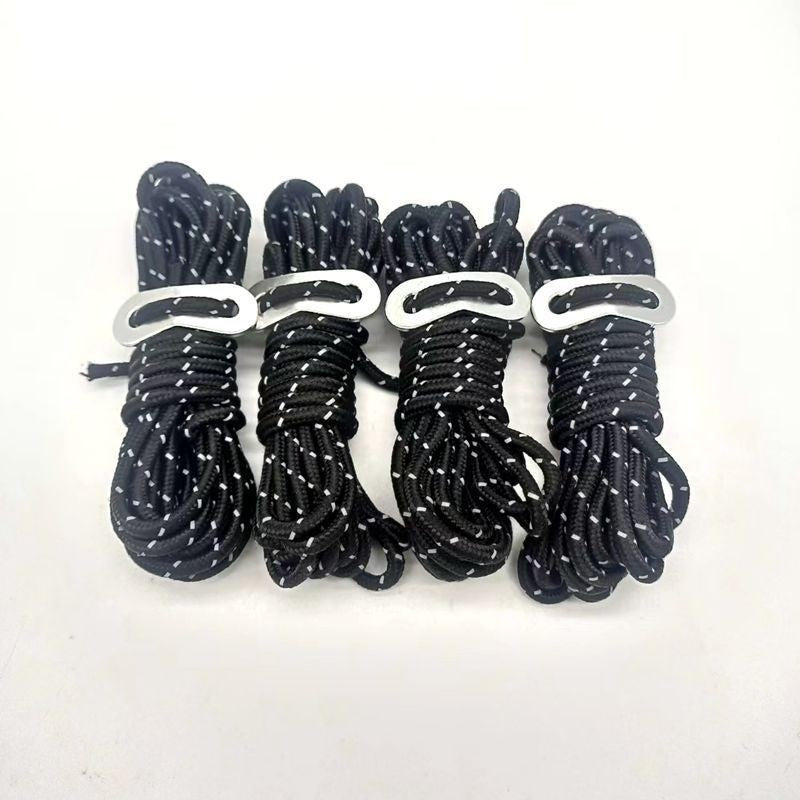 Reflective Tent Guyline Set (4m) – Anti-Trip Camping Rope with Tensioners
