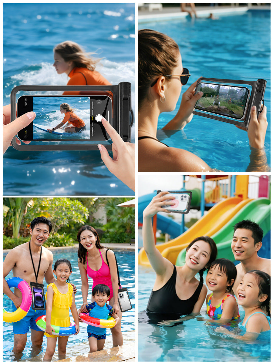 Waterproof Phone Pouch (Touchscreen) for Swimming & Beach – 7" Universal