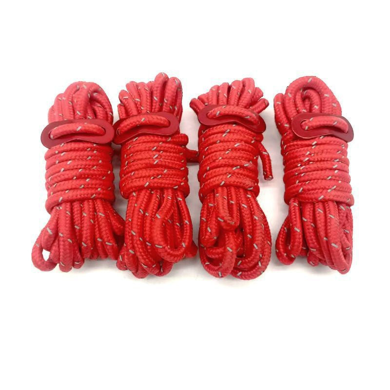 Reflective Tent Guyline Set (4m) – Anti-Trip Camping Rope with Tensioners
