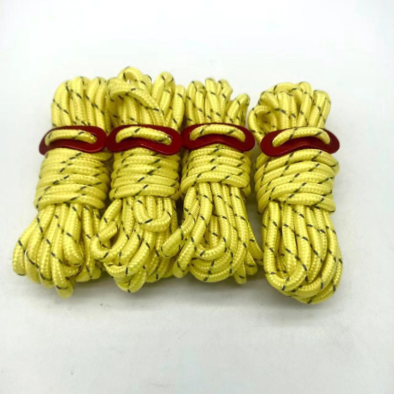 Reflective Tent Guyline Set (4m) – Anti-Trip Camping Rope with Tensioners