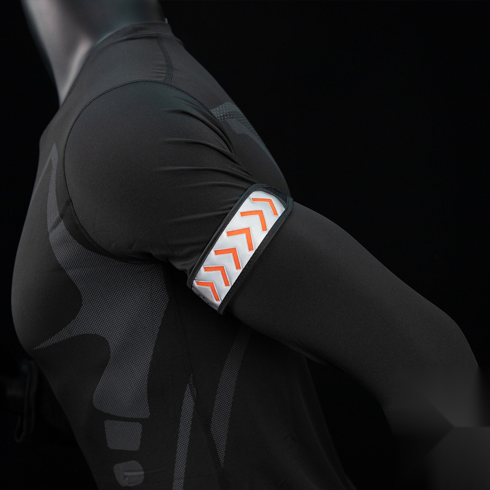 GlowStride LED reflective safety band worn on the arm in low-light conditions