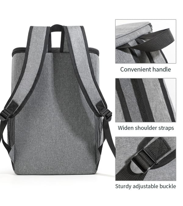 Khaki cooler backpack lifestyle view