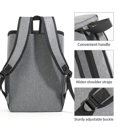 Khaki cooler backpack lifestyle view